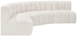 Arc Cream Boucle Fabric Modular Sofa 102Cream-S5A Meridian Furniture