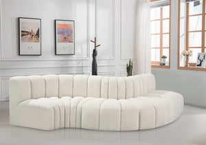 Arc Cream Boucle Fabric Modular Sofa 102Cream-S5B Meridian Furniture