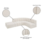 Arc Cream Boucle Fabric Modular Sofa 102Cream-S5C Meridian Furniture