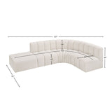 Arc Cream Boucle Fabric Modular Sofa 102Cream-S5C Meridian Furniture