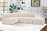 Arc Cream Boucle Fabric Modular Sofa 102Cream-S5C Meridian Furniture