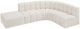 Arc Cream Boucle Fabric Modular Sofa 102Cream-S5C Meridian Furniture