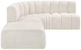 Arc Cream Boucle Fabric Modular Sofa 102Cream-S5C Meridian Furniture