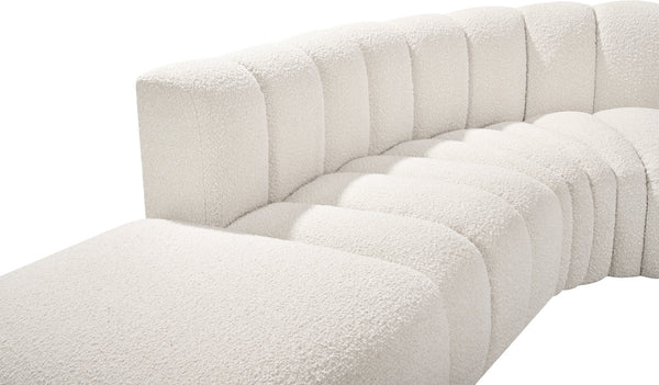 Arc Cream Boucle Fabric Modular Sofa 102Cream-S5C Meridian Furniture