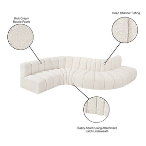 Arc Cream Boucle Fabric Modular Sofa 102Cream-S6A Meridian Furniture