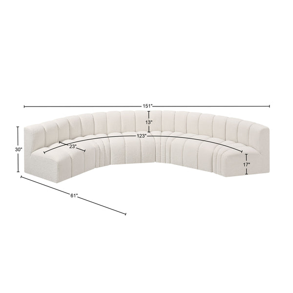 Arc Cream Boucle Fabric Modular Sofa 102Cream-S6B Meridian Furniture