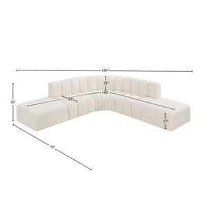 Arc Cream Boucle Fabric Modular Sofa 102Cream-S6C Meridian Furniture