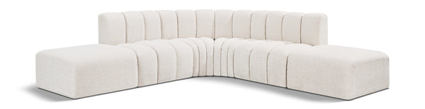 Arc Cream Boucle Fabric Modular Sofa 102Cream-S6C Meridian Furniture