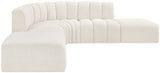 Arc Cream Boucle Fabric Modular Sofa 102Cream-S6C Meridian Furniture