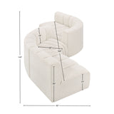 Arc Cream Boucle Fabric Modular Sofa 102Cream-S6D Meridian Furniture