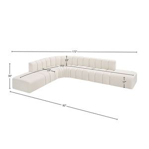 Arc Cream Boucle Fabric Modular Sofa 102Cream-S7A Meridian Furniture