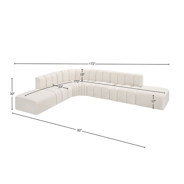 Arc Cream Boucle Fabric Modular Sofa 102Cream-S7A Meridian Furniture