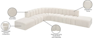 Arc Cream Boucle Fabric Modular Sofa 102Cream-S7A Meridian Furniture