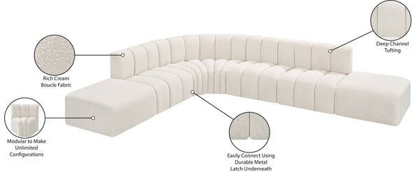 Arc Cream Boucle Fabric Modular Sofa 102Cream-S7A Meridian Furniture