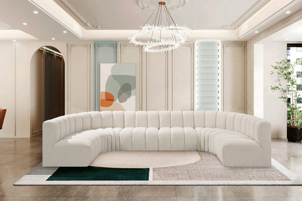 Arc Cream Boucle Fabric Modular Sofa 102Cream-S8A Meridian Furniture