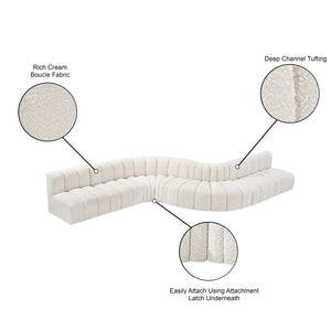 Arc Cream Boucle Fabric Modular Sofa 102Cream-S8C Meridian Furniture