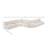 Arc Cream Boucle Fabric Modular Sofa 102Cream-S8C Meridian Furniture