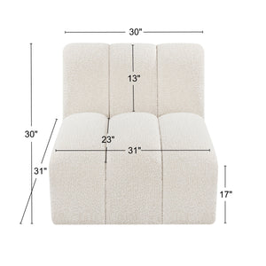Arc Cream Boucle Fabric Straight Chair 102Cream-ST Meridian Furniture