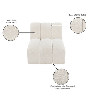 Arc Cream Boucle Fabric Straight Chair 102Cream-ST Meridian Furniture