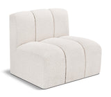 Arc Cream Boucle Fabric Straight Chair 102Cream-ST Meridian Furniture