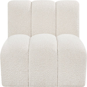 Arc Cream Boucle Fabric Straight Chair 102Cream-ST Meridian Furniture
