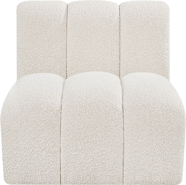 Arc Cream Boucle Fabric Straight Chair 102Cream-ST Meridian Furniture