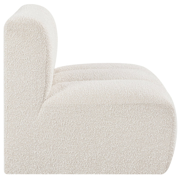 Arc Cream Boucle Fabric Straight Chair 102Cream-ST Meridian Furniture