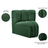 Arc Green Boucle Fabric Curved Corner 102Green-CC Meridian Furniture