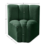 Arc Green Boucle Fabric Curved Corner 102Green-CC Meridian Furniture