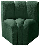 Arc Green Boucle Fabric Curved Corner 102Green-CC Meridian Furniture