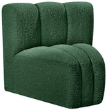 Arc Green Boucle Fabric Curved Corner 102Green-CC Meridian Furniture