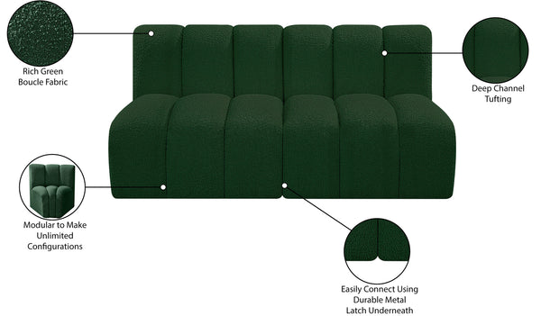 Arc Green Boucle Fabric Modular Sofa 102Green-S2A Meridian Furniture