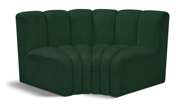 Arc Green Boucle Fabric Modular Sofa 102Green-S2B Meridian Furniture