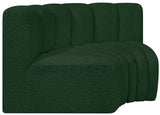 Arc Green Boucle Fabric Modular Sofa 102Green-S2B Meridian Furniture