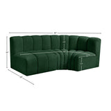 Arc Green Boucle Fabric Modular Sofa 102Green-S3A Meridian Furniture