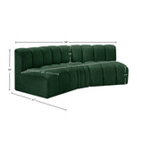 Arc Green Boucle Fabric Modular Sofa 102Green-S3B Meridian Furniture