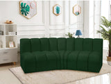 Arc Green Boucle Fabric Modular Sofa 102Green-S3B Meridian Furniture