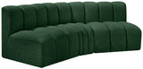 Arc Green Boucle Fabric Modular Sofa 102Green-S3B Meridian Furniture