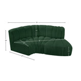 Arc Green Boucle Fabric Modular Sofa 102Green-S3D Meridian Furniture