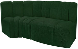 Arc Green Boucle Fabric Modular Sofa 102Green-S3D Meridian Furniture