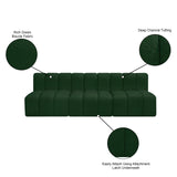 Arc Green Boucle Fabric Modular Sofa 102Green-S3F Meridian Furniture