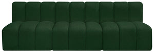 Arc Green Boucle Fabric Modular Sofa 102Green-S3F Meridian Furniture