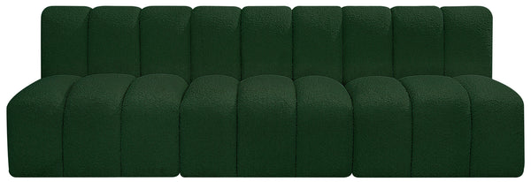 Arc Green Boucle Fabric Modular Sofa 102Green-S3F Meridian Furniture