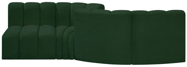Arc Green Boucle Fabric Modular Sofa 102Green-S4A Meridian Furniture