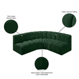 Arc Green Boucle Fabric Modular Sofa 102Green-S4B Meridian Furniture