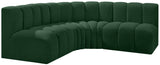 Arc Green Boucle Fabric Modular Sofa 102Green-S4B Meridian Furniture