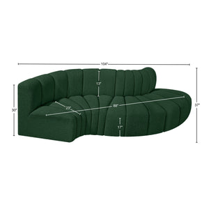 Arc Green Boucle Fabric Modular Sofa 102Green-S4D Meridian Furniture