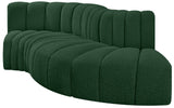 Arc Green Boucle Fabric Modular Sofa 102Green-S4D Meridian Furniture