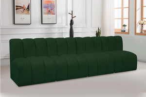 Arc Green Boucle Fabric Modular Sofa 102Green-S4E Meridian Furniture