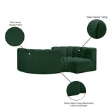 Arc Green Boucle Fabric Modular Sofa 102Green-S4F Meridian Furniture